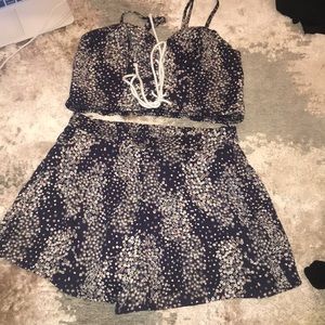 Floral two piece skirt and top